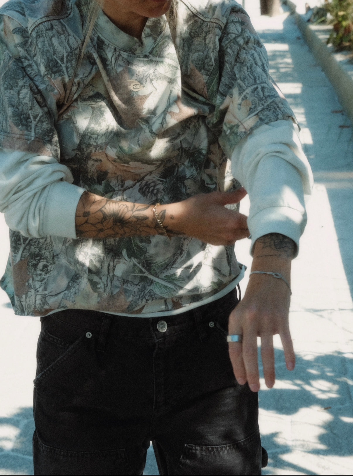 Twofer Long Sleeve Shirt (Camo & Black)